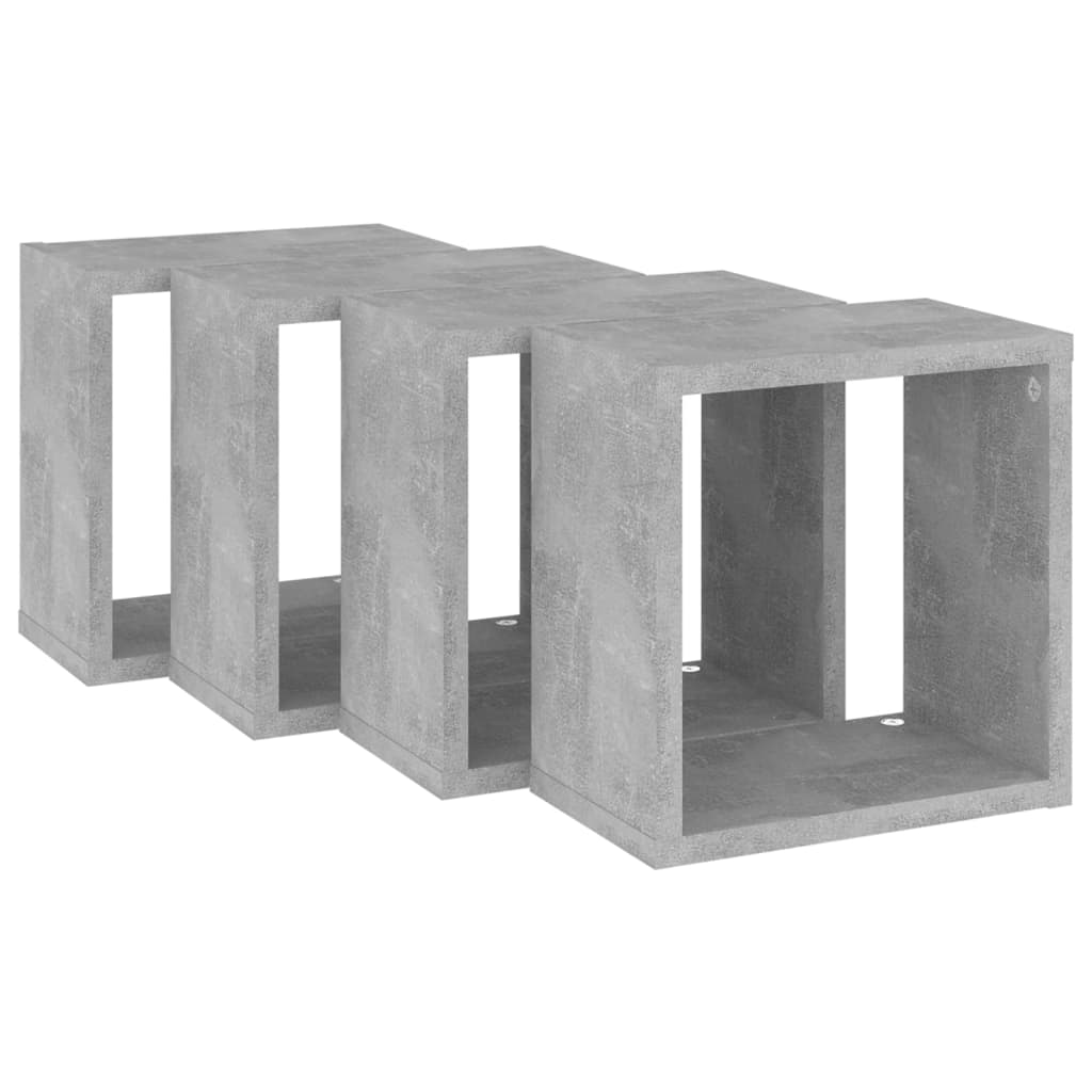 Cube shelves 4 pcs. Concrete grey 26x15x26 cm