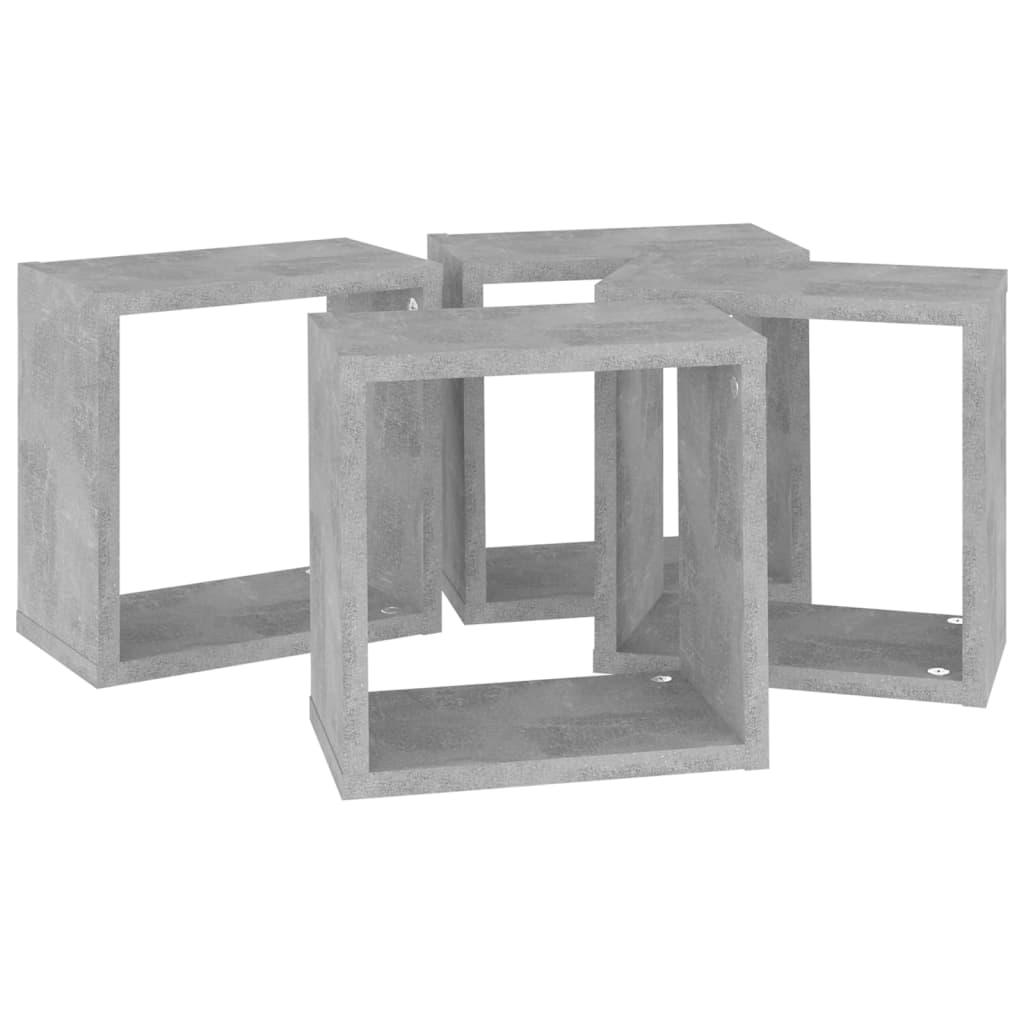 Cube shelves 4 pcs. Concrete grey 26x15x26 cm