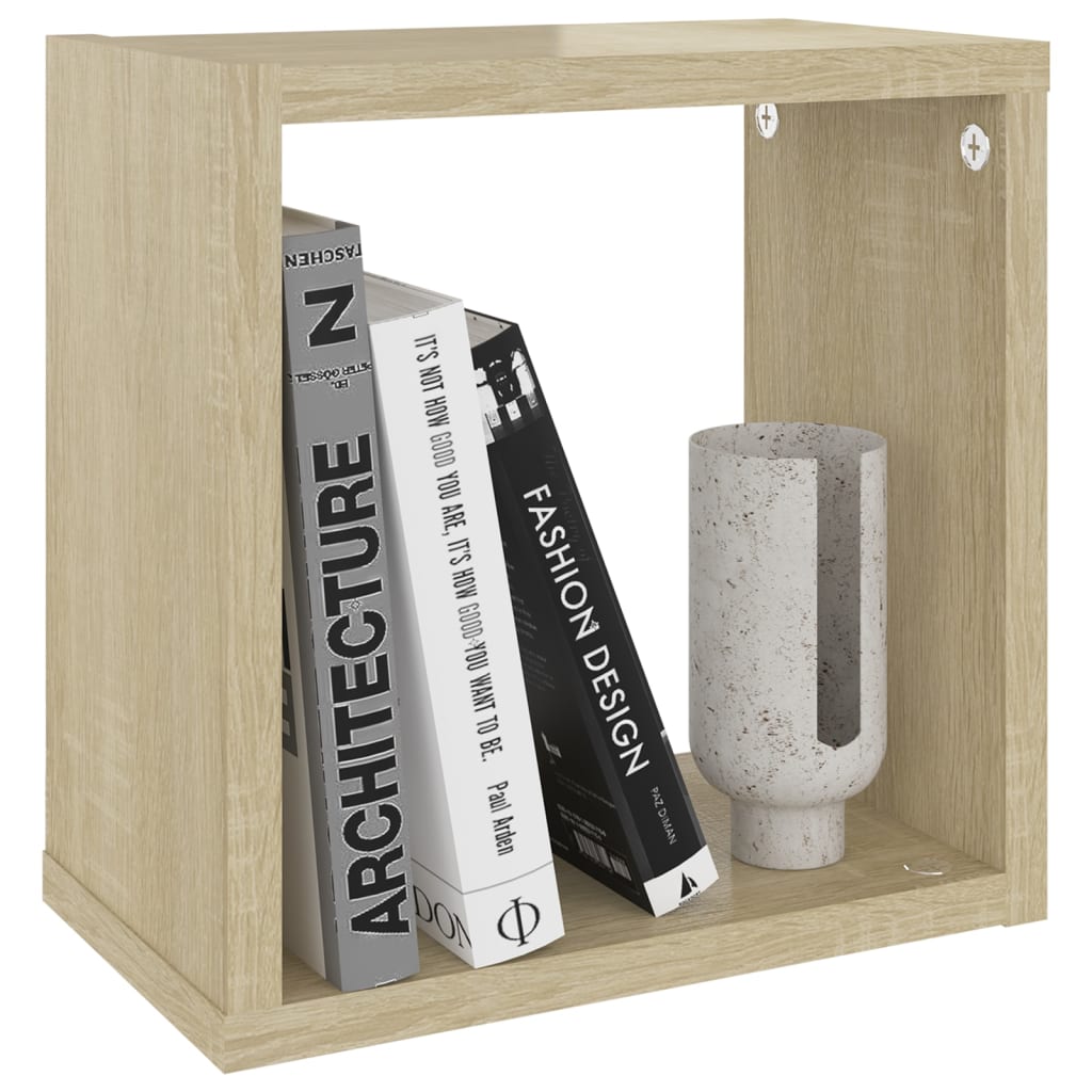 Cube shelves 4 pcs. White and Sonoma oak 26x15x26 cm
