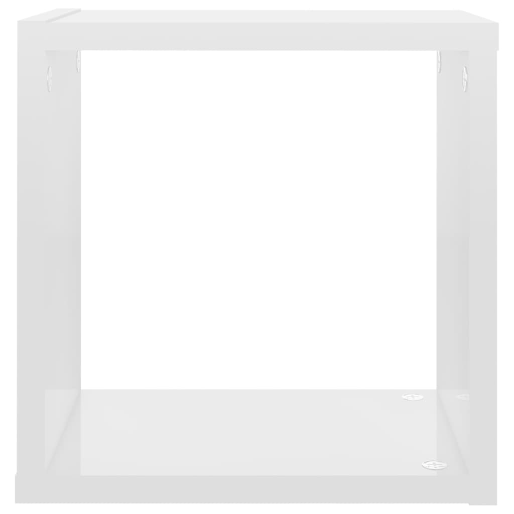 Cube shelves 2 pcs. High-gloss white 26x15x26 cm