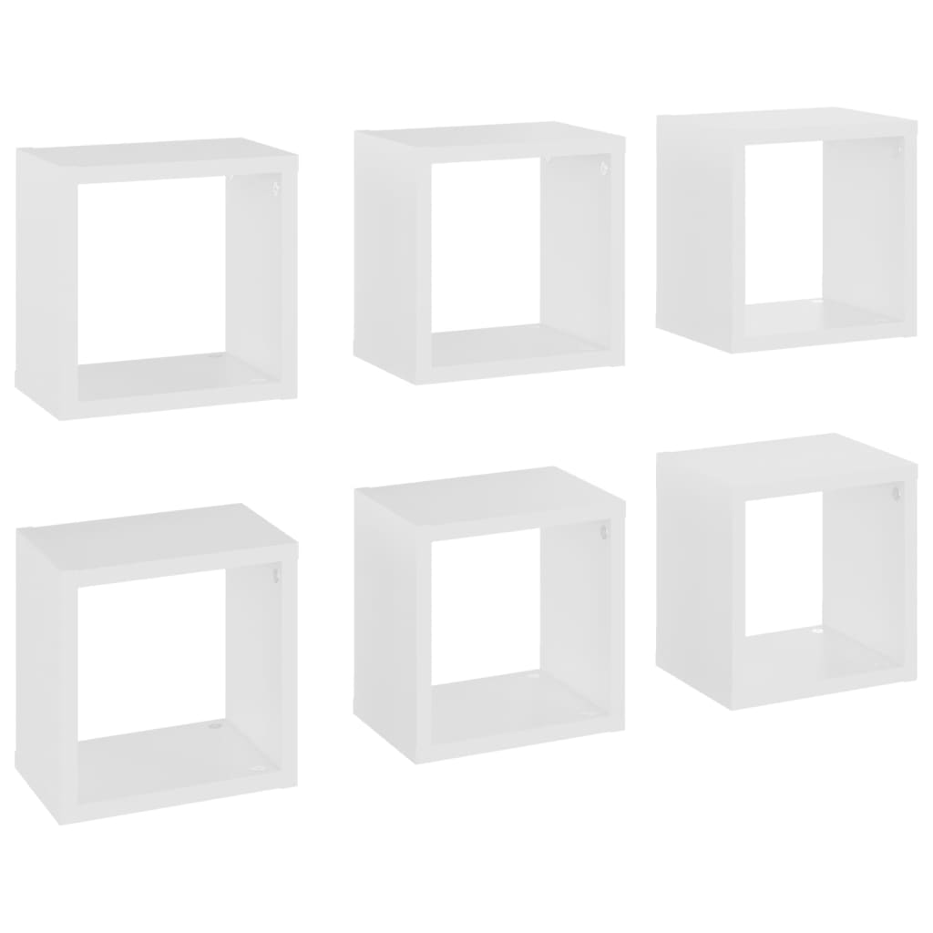 Étagères cubiques, lot de 6, blanc, 22 x 15 x 22 cm