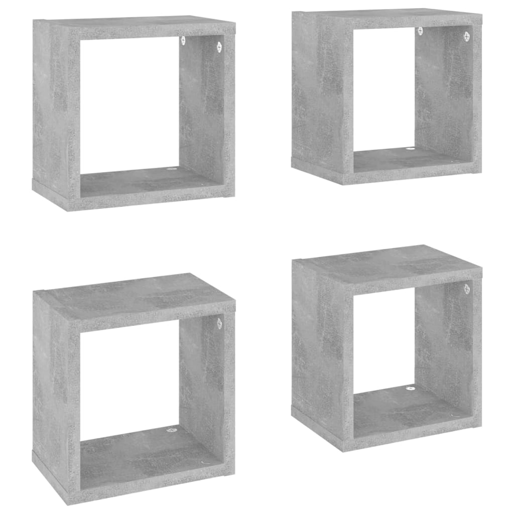 Cube shelves 4 pcs. Concrete grey 22x15x22 cm