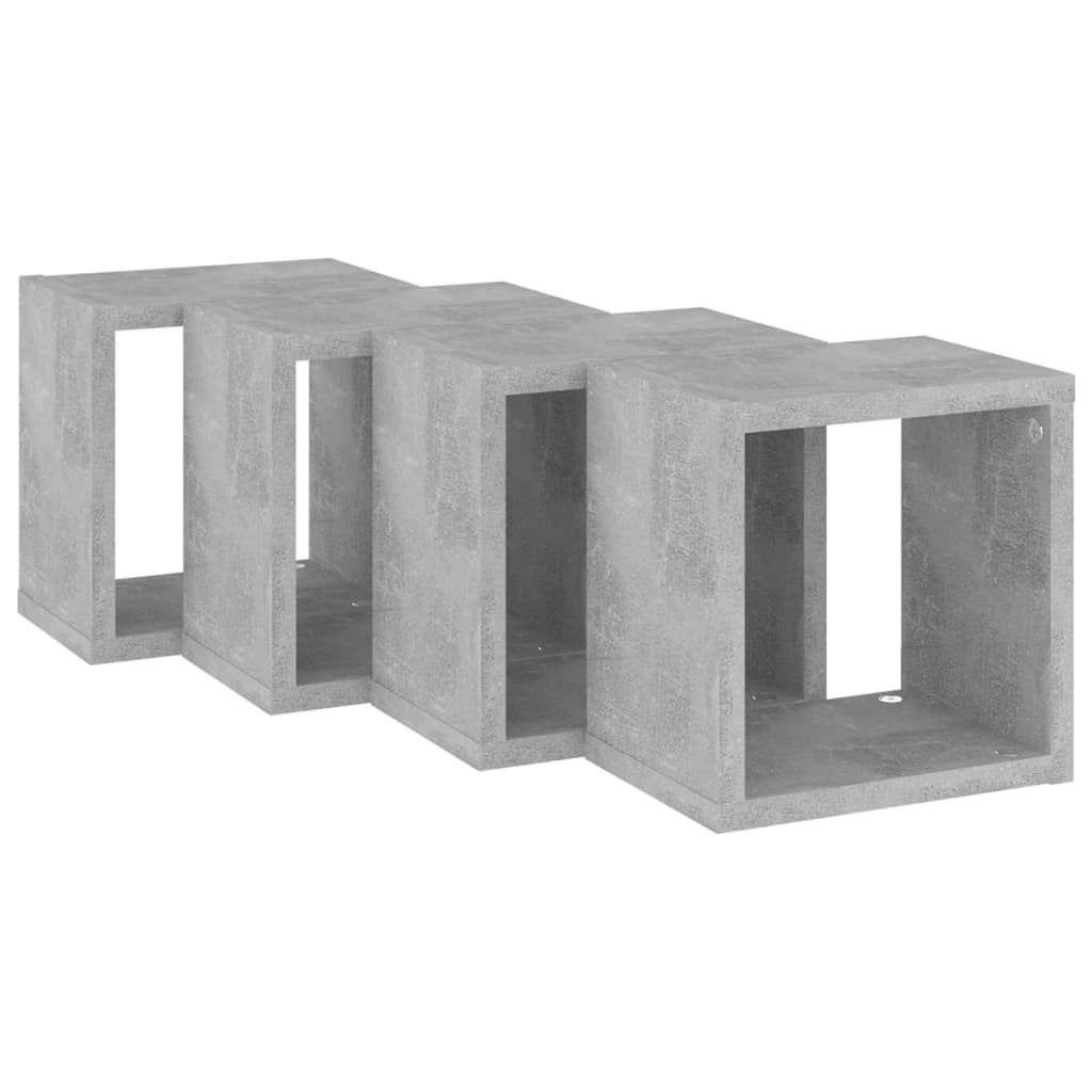 Cube shelves 4 pcs. Concrete grey 22x15x22 cm