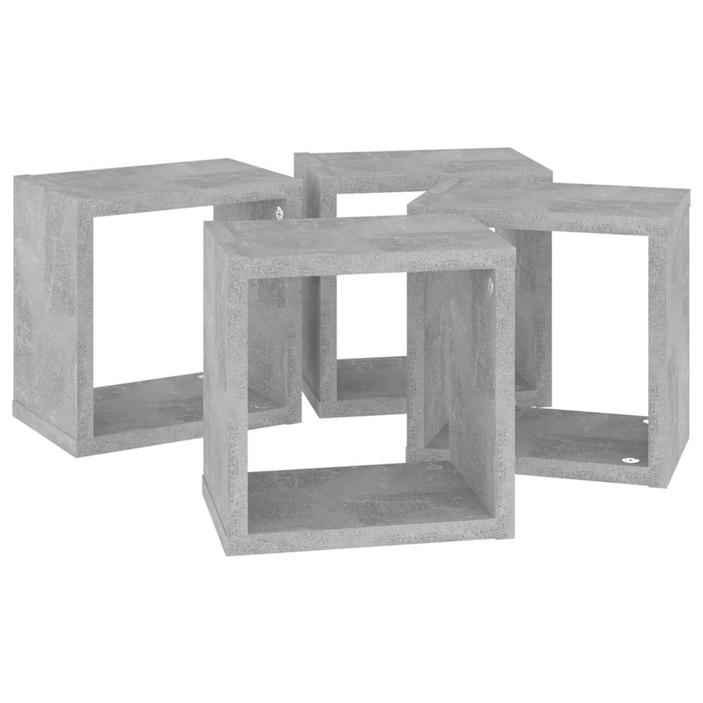 Cube shelves 4 pcs. Concrete grey 22x15x22 cm