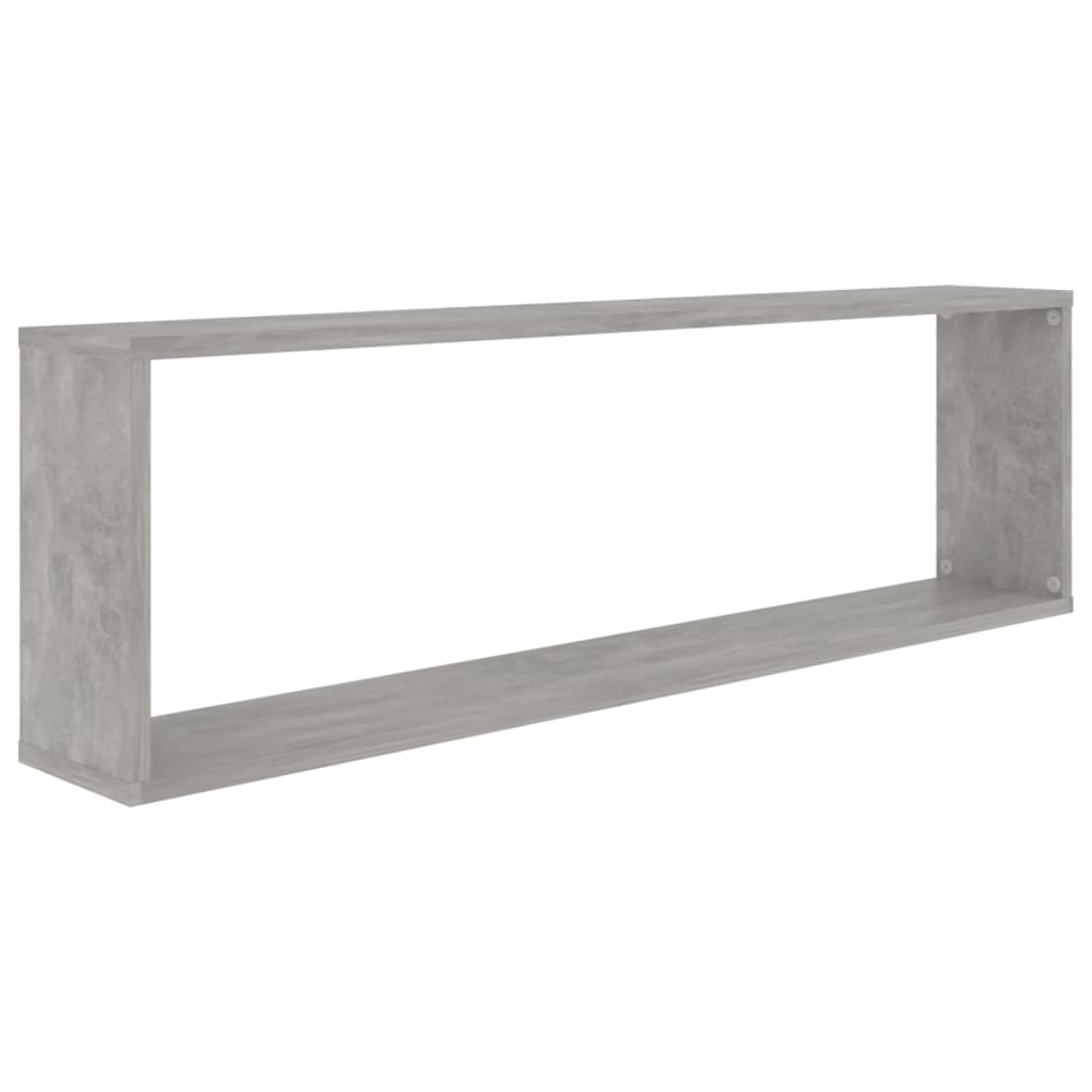 Cube shelves 4 pcs. Concrete grey 100x15x30 cm wood material