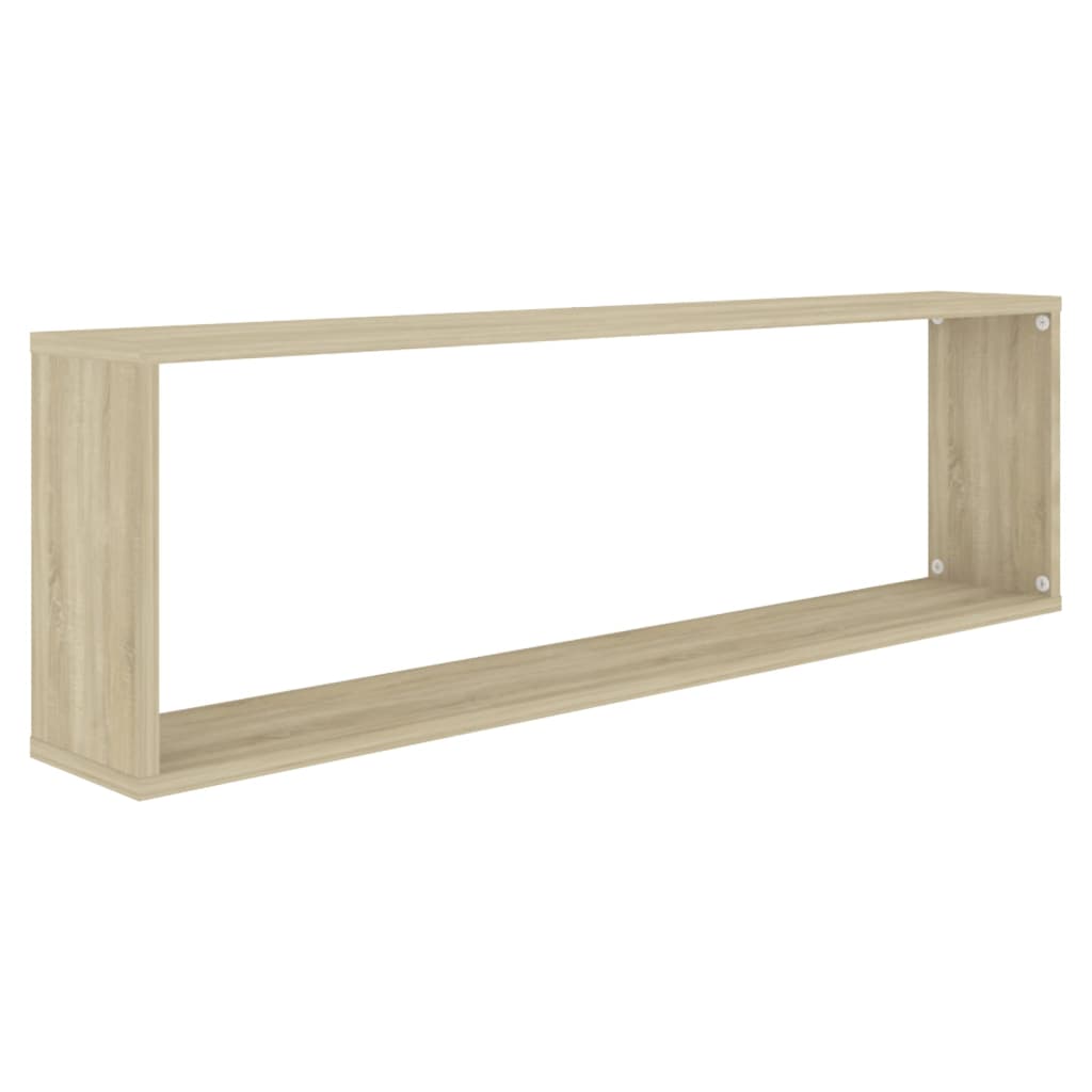 Würfelregale 6 Stk. Weiß Sonoma-Eiche 100x15x30cm Holzwerkstoff