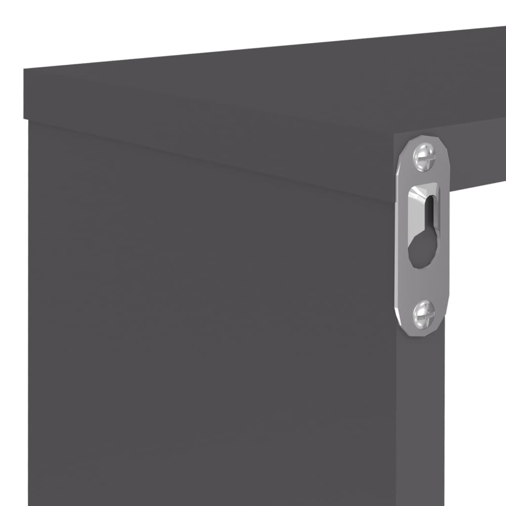Cube shelves 2 pcs. Grey 80x15x26.5 cm wood-based material