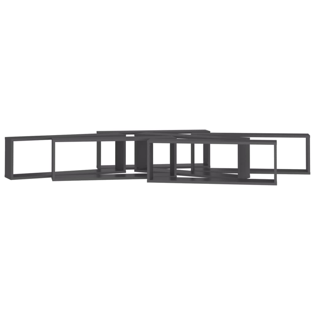 Würfelregale 6 Stk. Grau 80x15x26,5 cm Holzwerkstoff