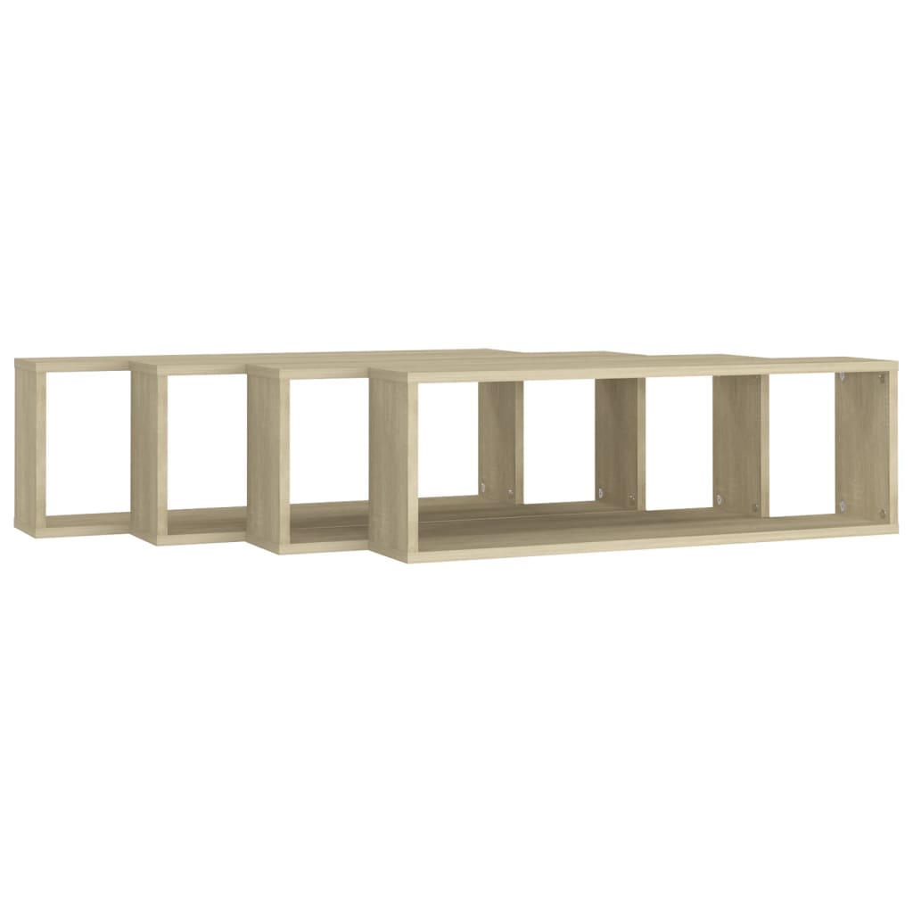 Cube shelves 4 pcs. Sonoma oak 80x15x26.5 cm wood material