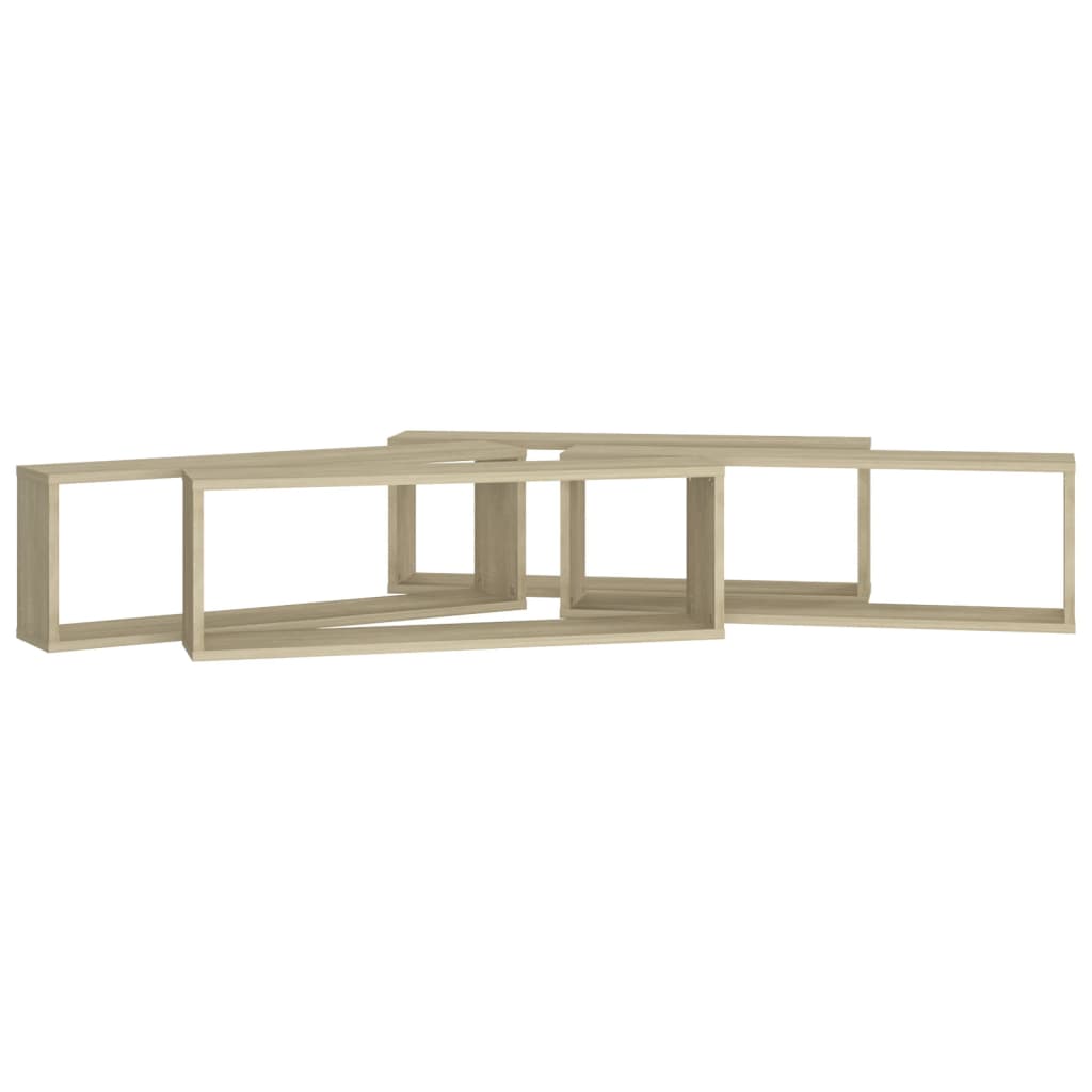 Cube shelves 4 pcs. Sonoma oak 80x15x26.5 cm wood material