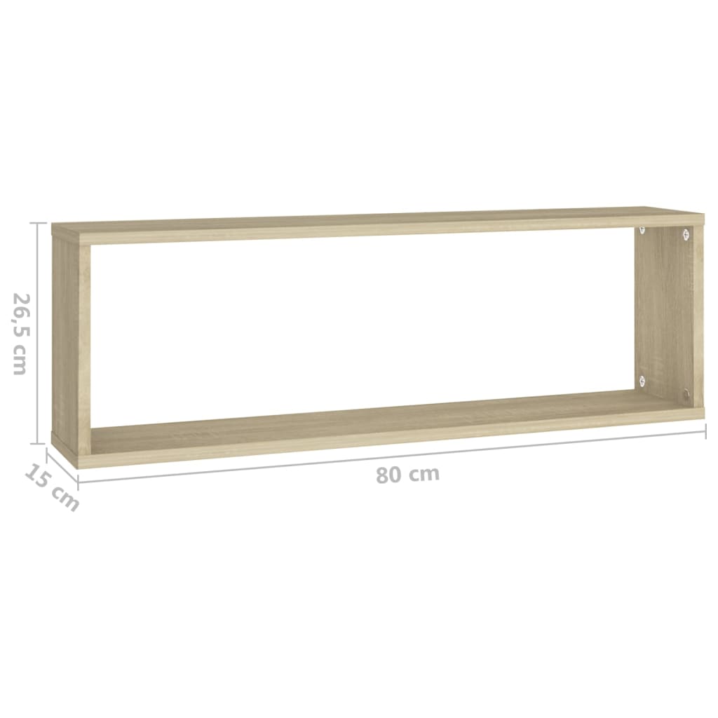 Cube shelves 4 pcs. Sonoma oak 80x15x26.5 cm wood material