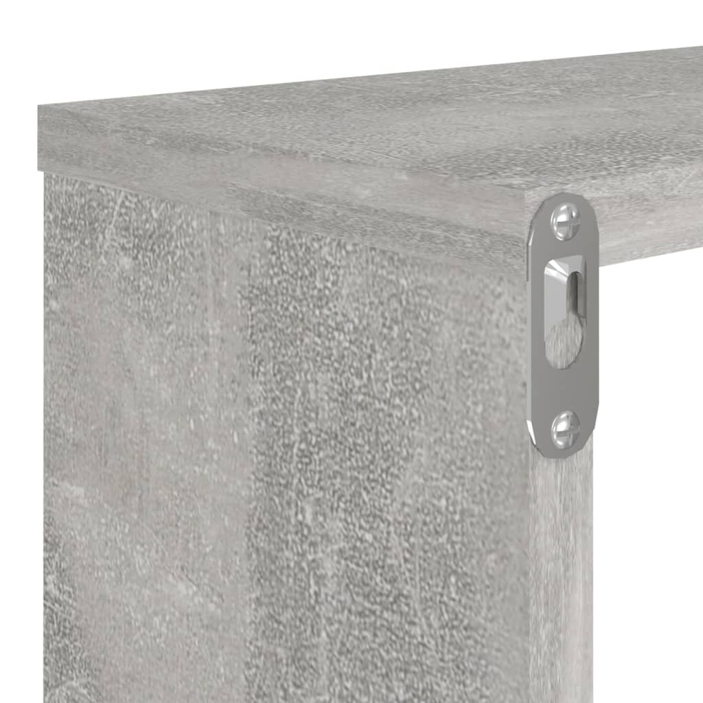 Étagères cubiques, lot de 6, gris béton, 80 x 15 x 26,5 cm, en bois