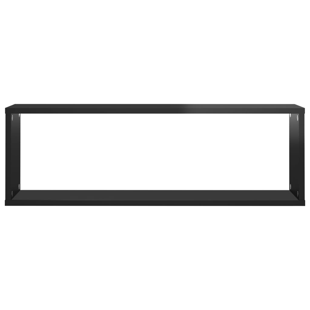 Étagères cubiques, 6 pièces, noir brillant, 80 x 15 x 26,5 cm, matériau dérivé du bois