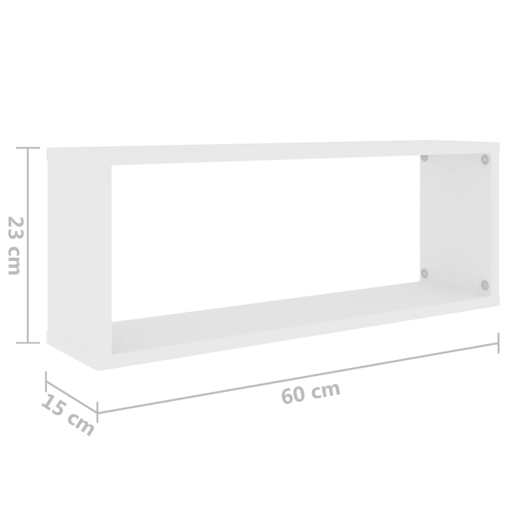 Cube shelves 4 pcs. White 60x15x23 cm wood material