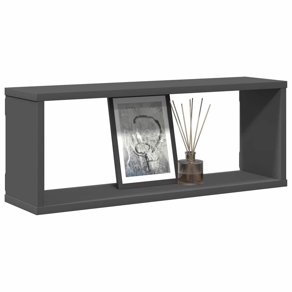 Würfelregale 4 Stk. Grau 60x15x23 cm Holzwerkstoff