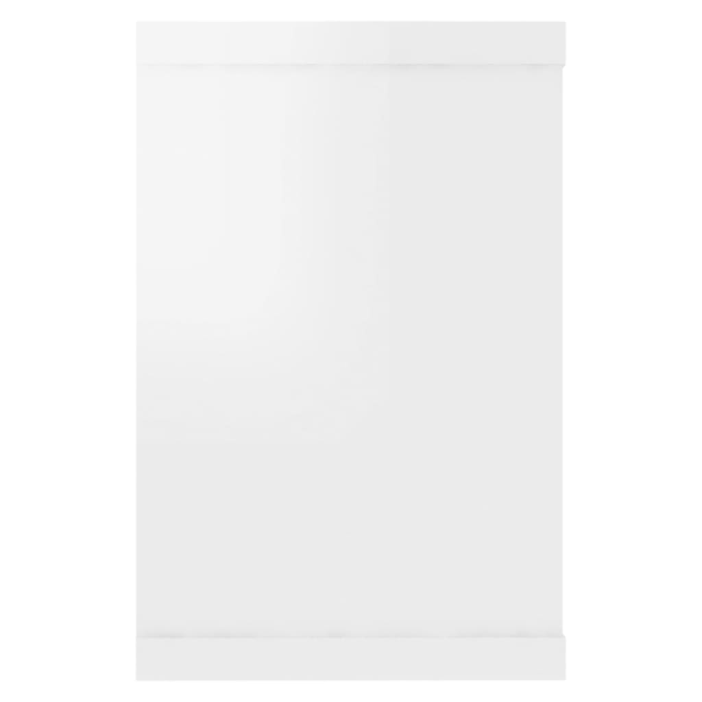 Cube shelves 2 pcs. High gloss white 60x15x23 cm wood material