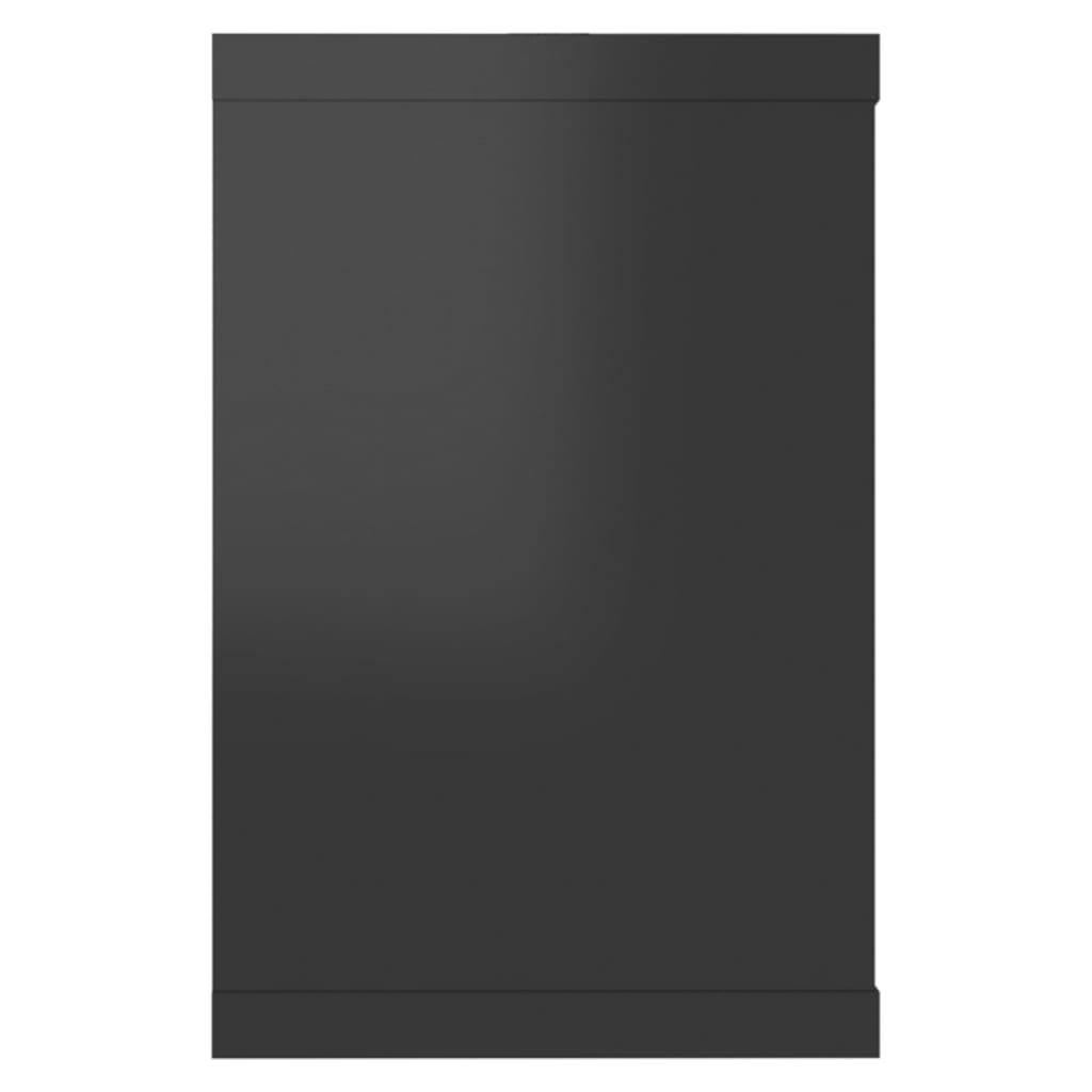 Würfelregale 2 Stk. Hochglanz-Schwarz 60x15x23cm Holzwerkstoff