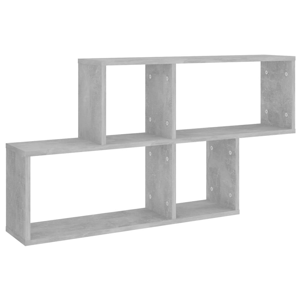 Wall shelf concrete grey 100x18x53 cm wood material