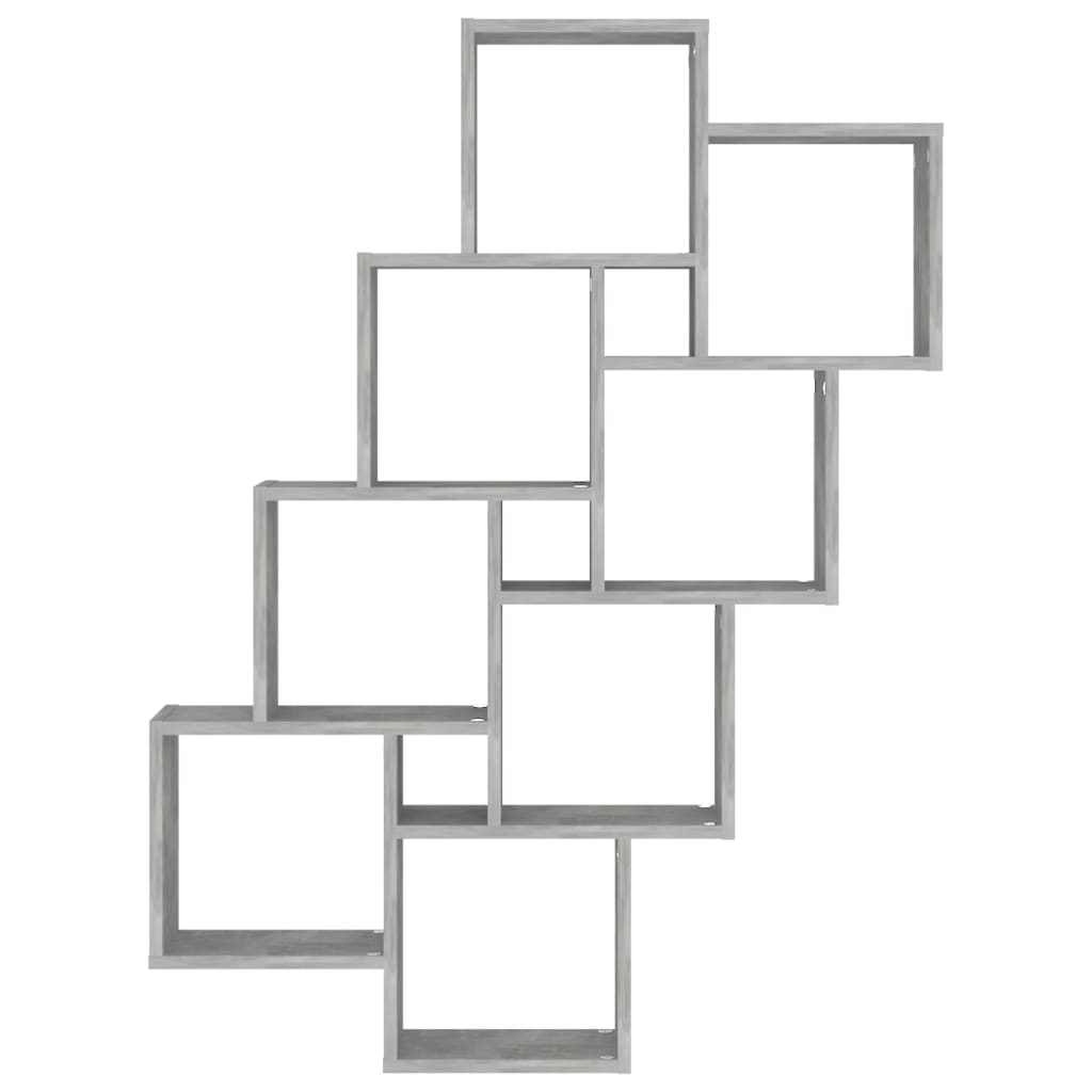 Cube Shelf Concrete Grey 90x15x119 cm Wood Material