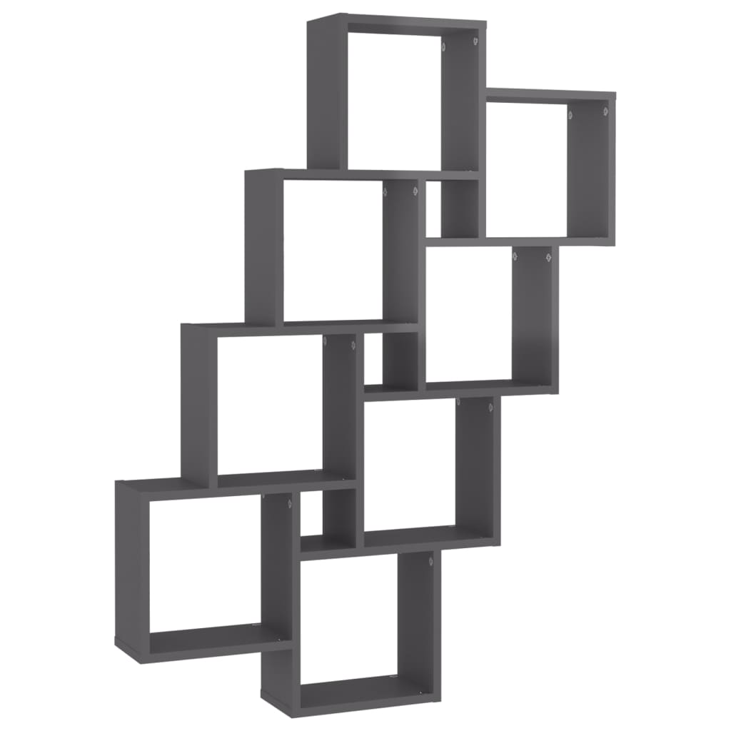 Würfelregal Hochglanz-Grau 90x15x119 cm Holzwerkstoff