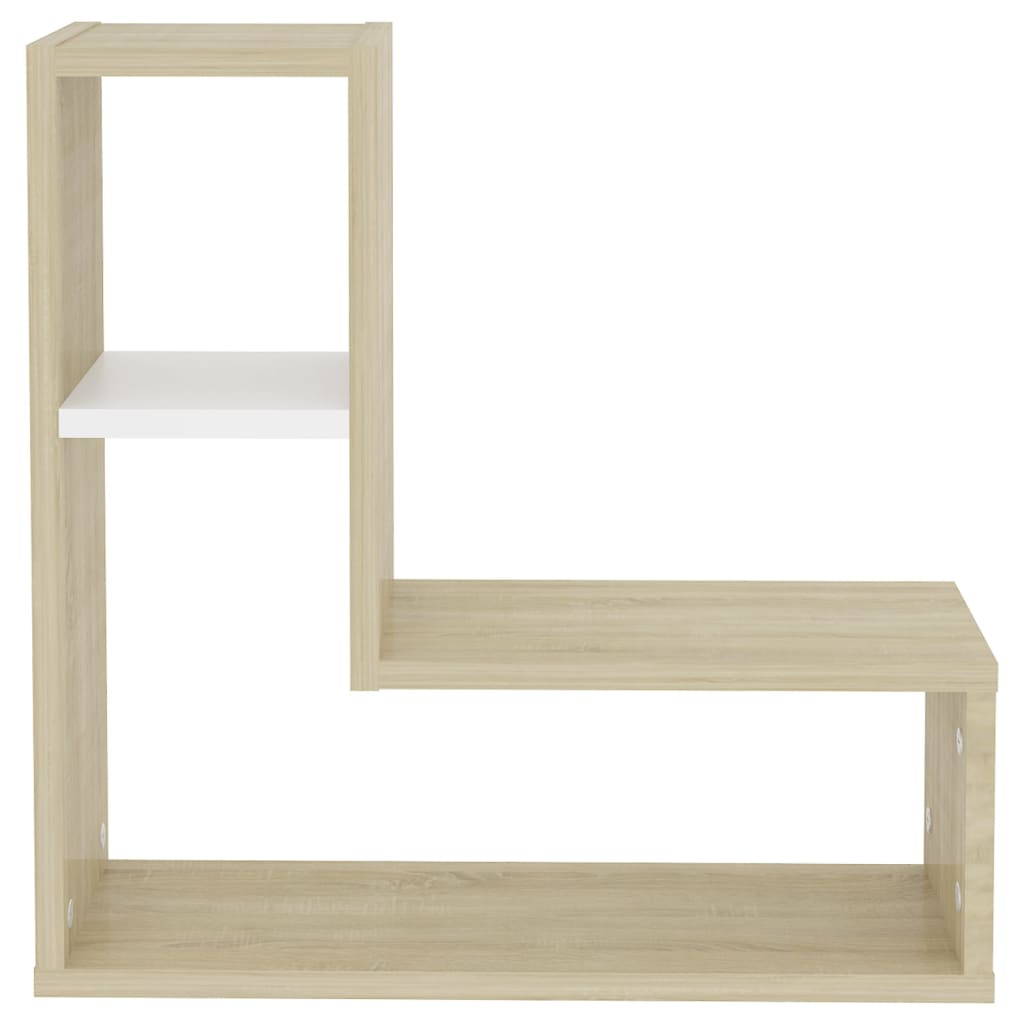 Wandregale 2 Stk. Weiß und Sonoma-Eiche 50x15x50 cm