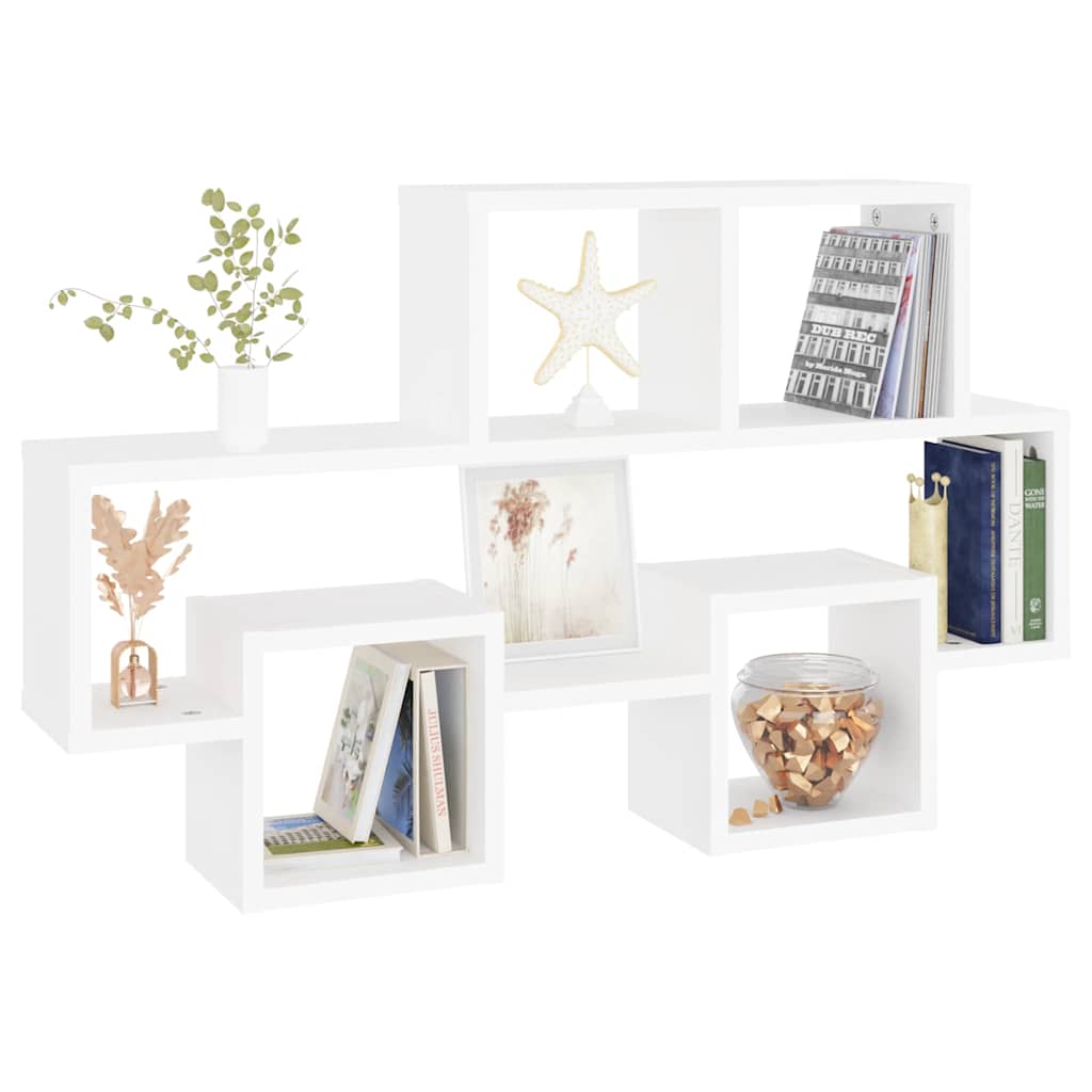 Wall shelf in car shape white 82x15x51 cm wood material