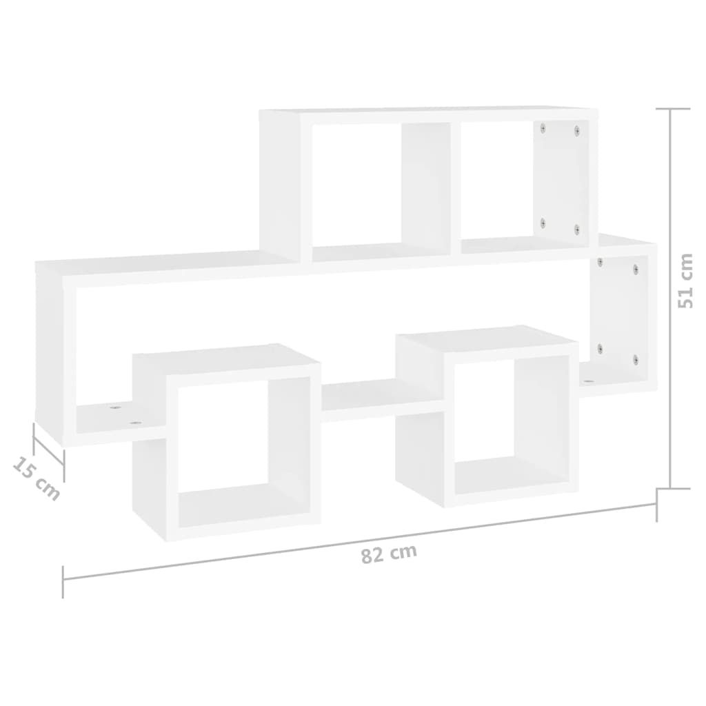 Wall shelf in car shape white 82x15x51 cm wood material