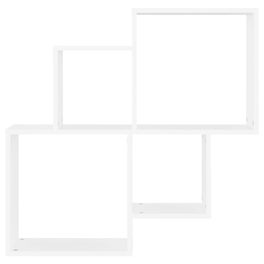 Étagère cubique blanche 80x15x78,5 cm en bois