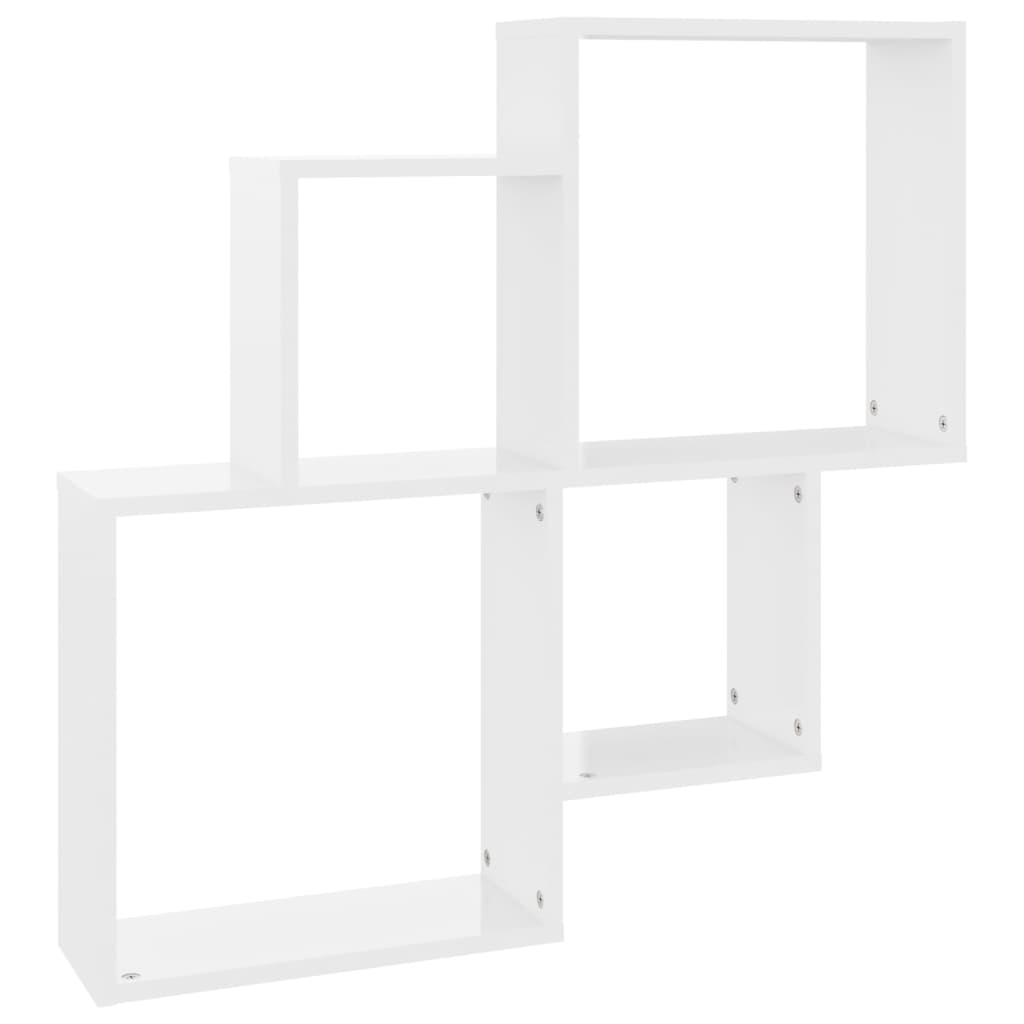 Cube shelf high-gloss white 80x15x78.5 cm wood-based material