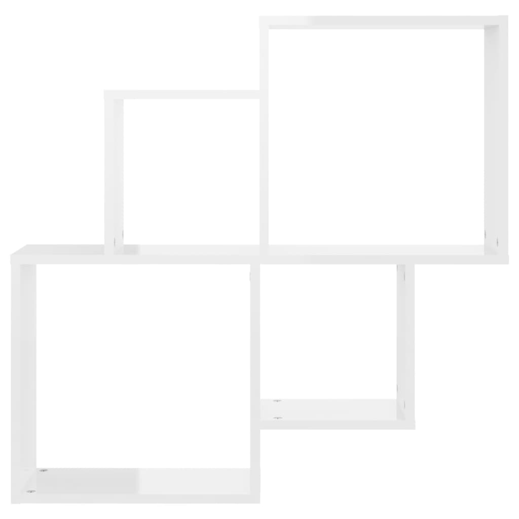 Cube shelf high-gloss white 80x15x78.5 cm wood-based material