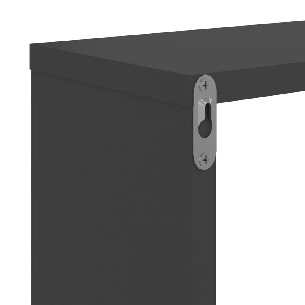 Wandregale 2 Stk. Grau 100x15x20 cm Holzwerkstoff