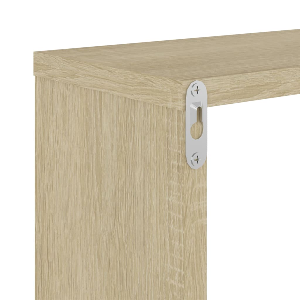 Wandregale 2 Stk. Weiß & Sonoma-Eiche 100x15x20cm Holzwerkstoff