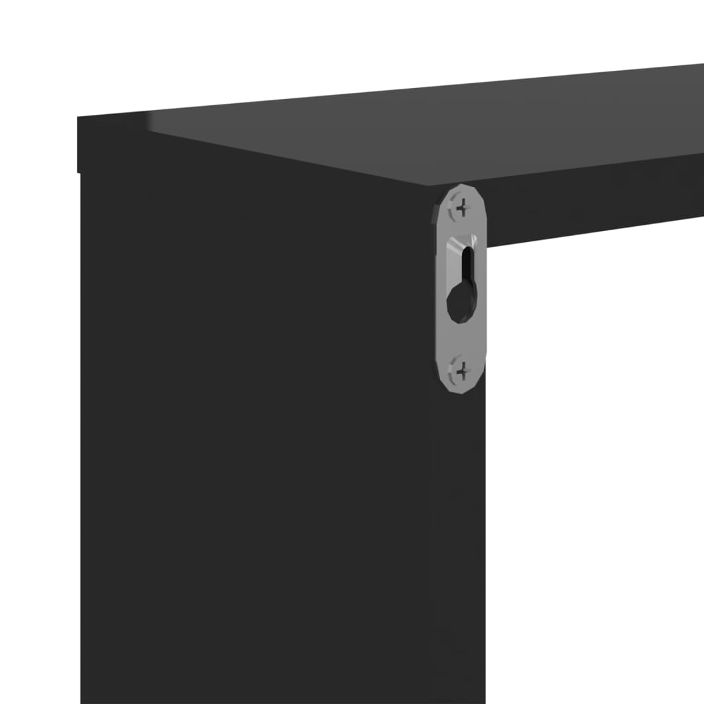 Wandregale 2 Stk. Hochglanz-Schwarz 100x15x20 cm Holzwerkstoff