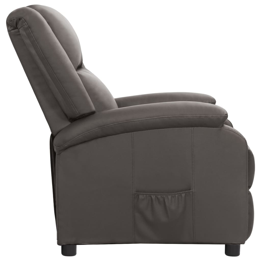 Relaxsessel Grau Echtleder