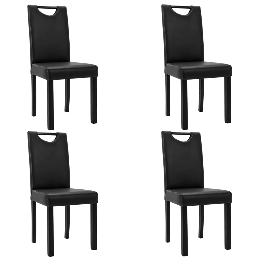 Esszimmerstühle 4 Stk. Schwarz Kunstleder
