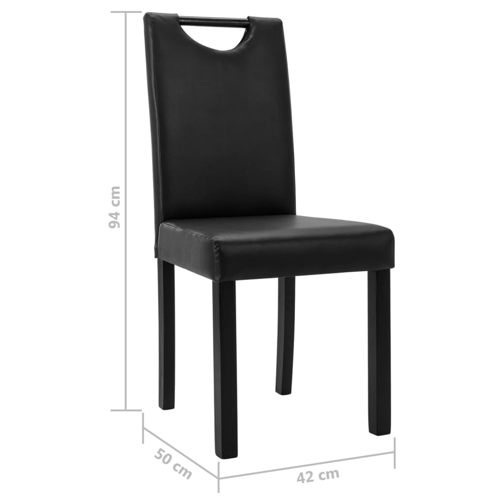 Esszimmerstühle 4 Stk. Schwarz Kunstleder