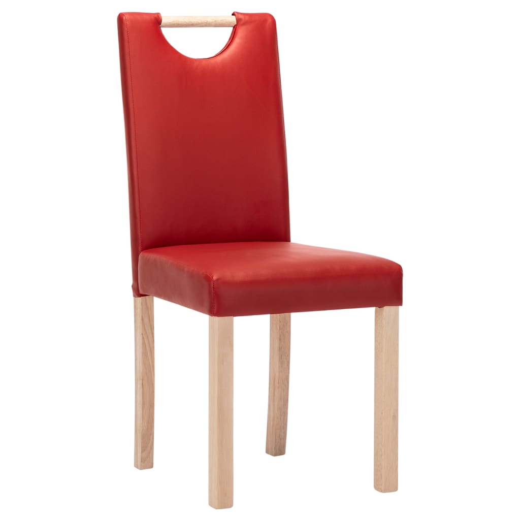 Esszimmerstühle 2 Stk. Weinrot Kunstleder