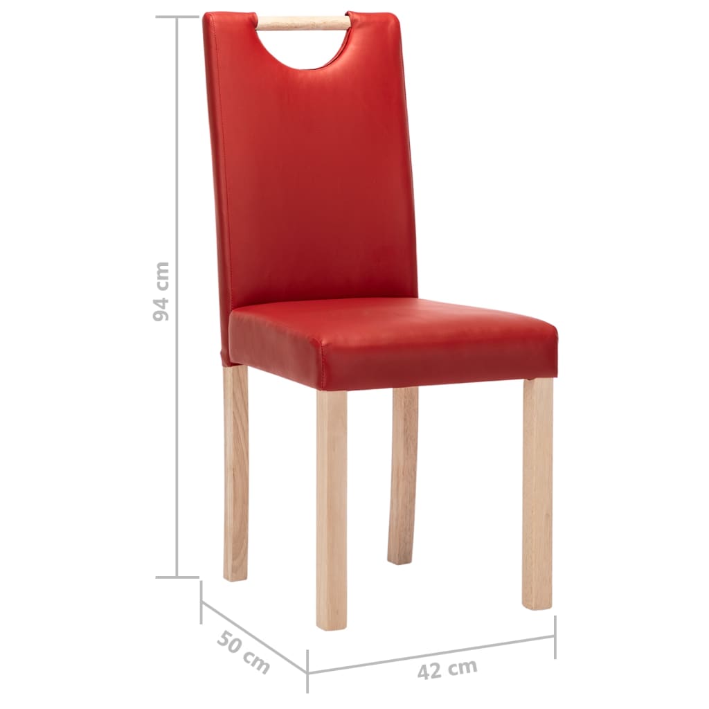 Esszimmerstühle 2 Stk. Weinrot Kunstleder