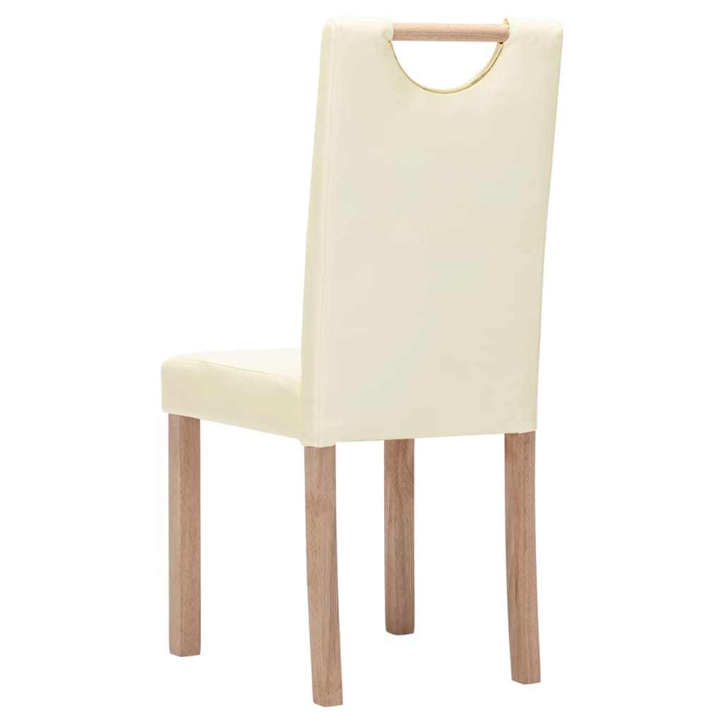 Esszimmerstühle 4 Stk. Creme Kunstleder