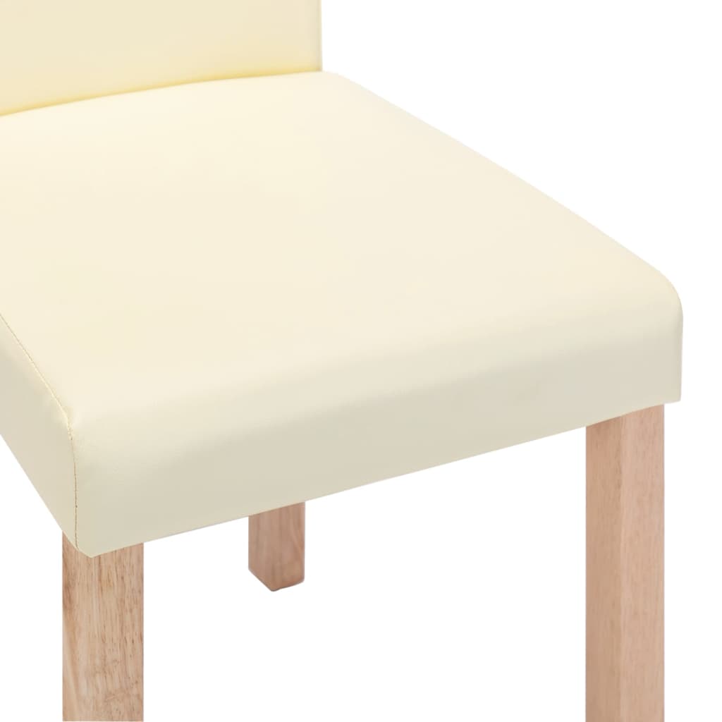 Esszimmerstühle 4 Stk. Creme Kunstleder
