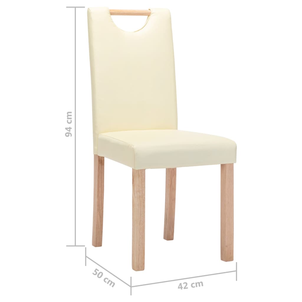Esszimmerstühle 4 Stk. Creme Kunstleder