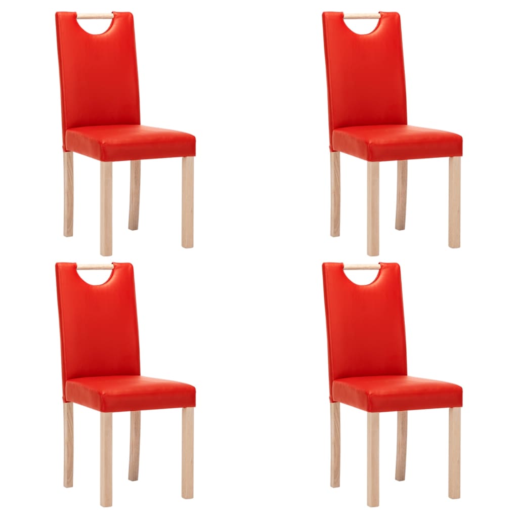 Esszimmerstühle 4 Stk. Rot Kunstleder