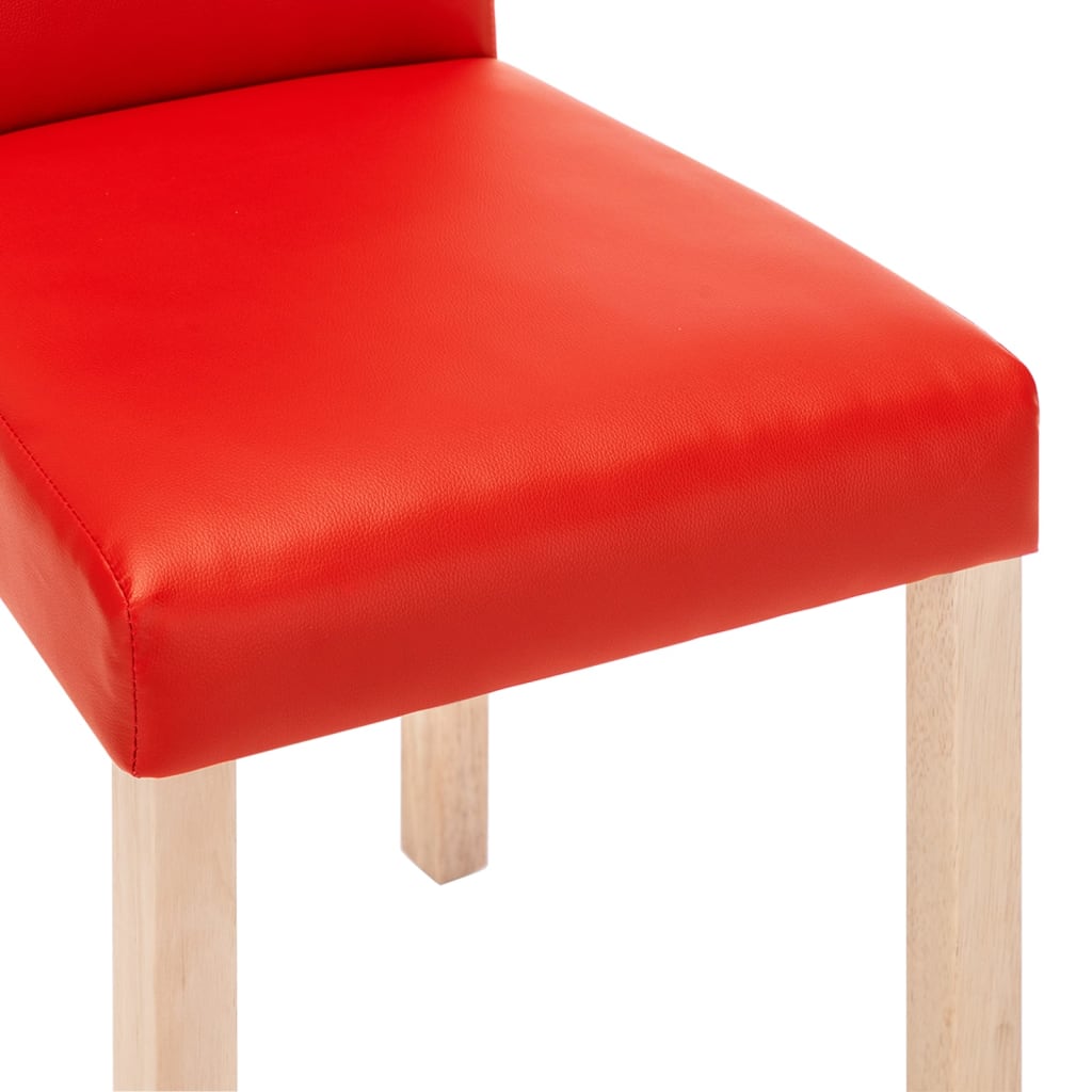 Esszimmerstühle 4 Stk. Rot Kunstleder