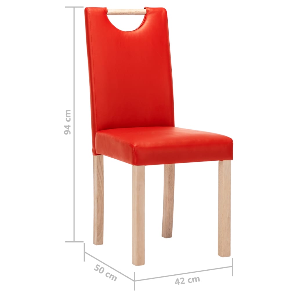 Esszimmerstühle 4 Stk. Rot Kunstleder