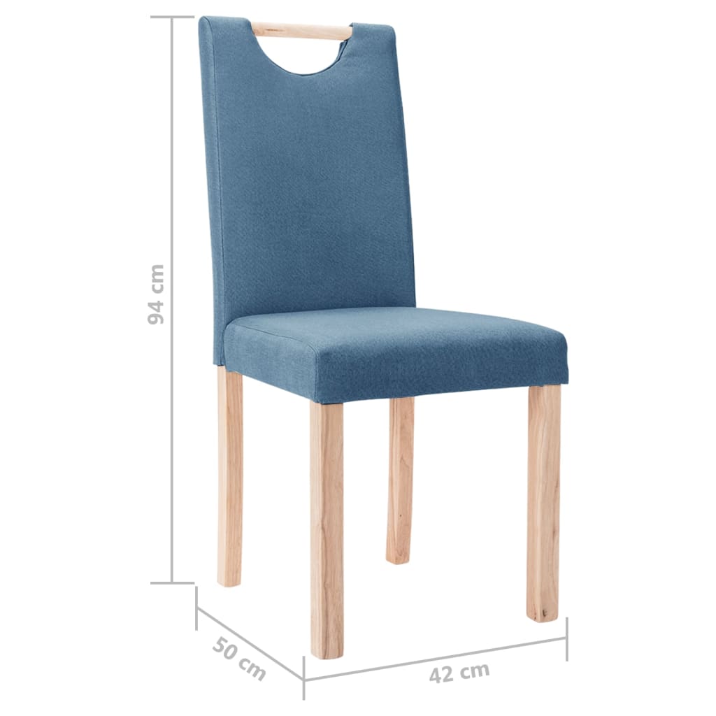 Esszimmerstühle 4 Stk. Blau Stoff