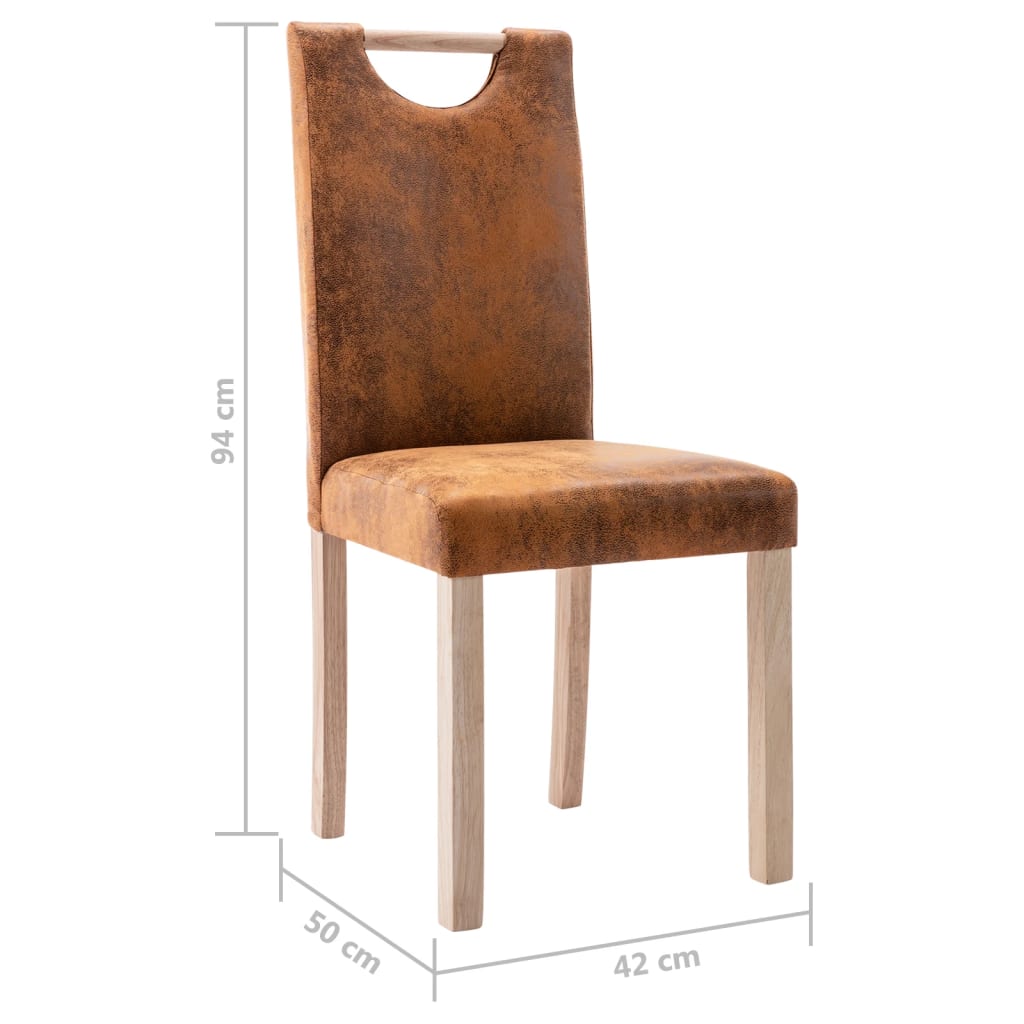 Esszimmerstühle 4 Stk. Braun Wildleder-Optik