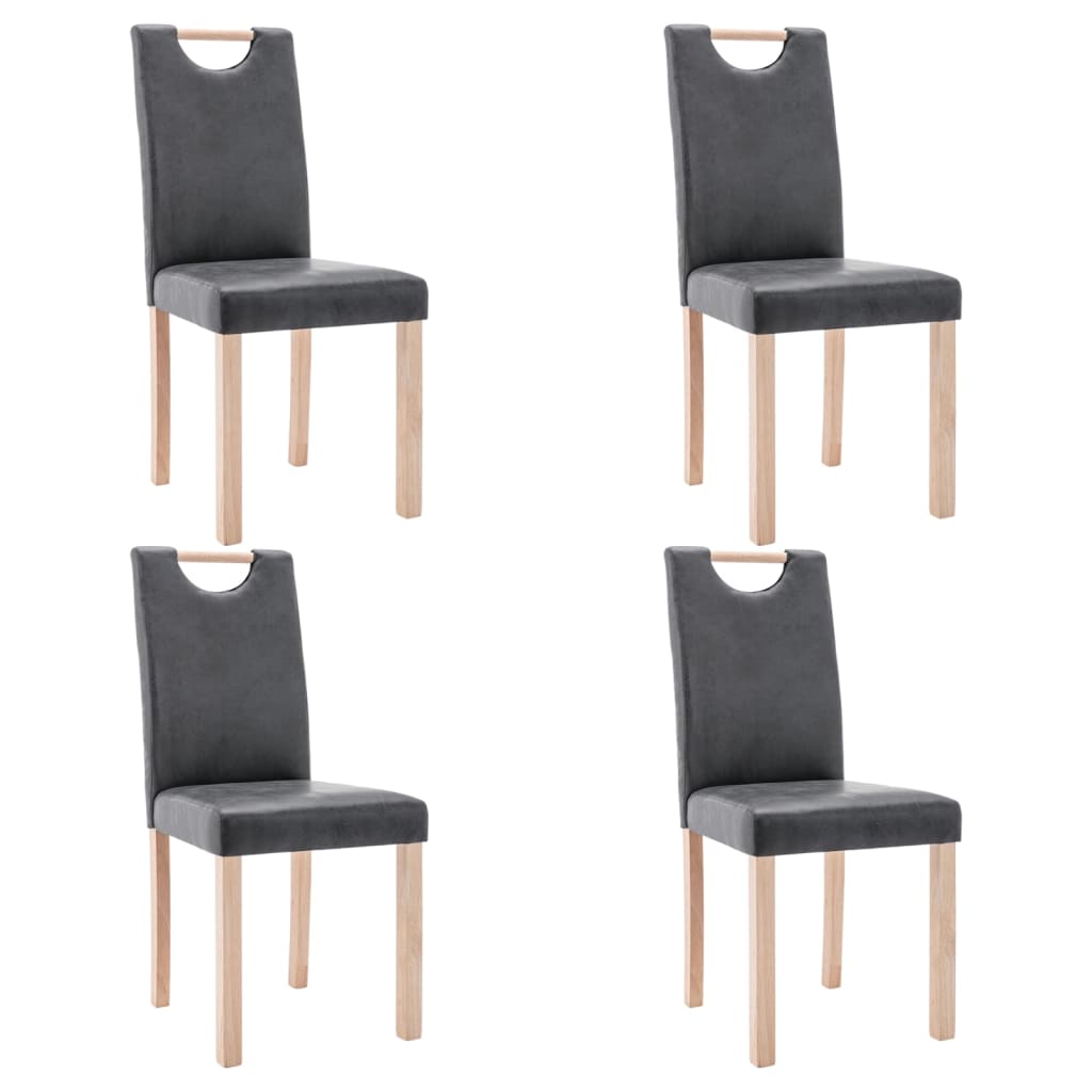 Esszimmerstühle 4 Stk. Grau Wildleder-Optik