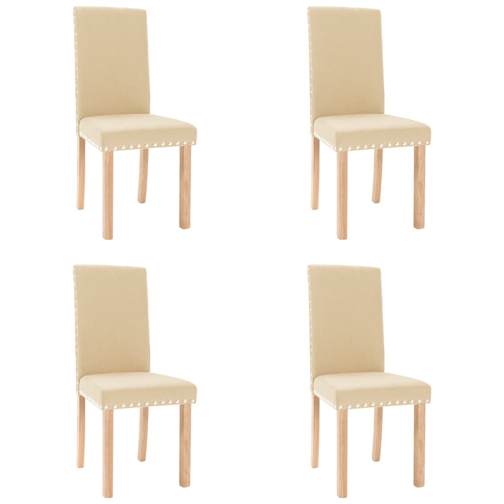 Esszimmerstühle 4 Stk. Creme Stoff