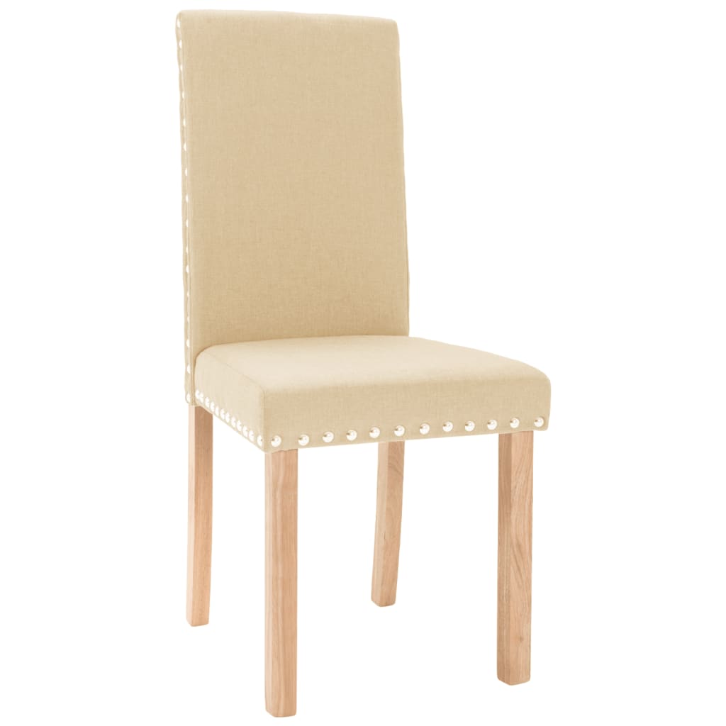 Esszimmerstühle 4 Stk. Creme Stoff