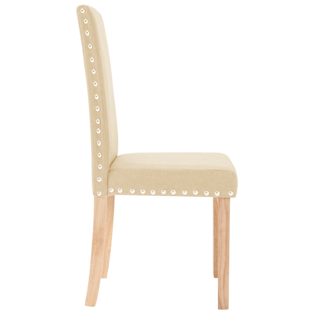 Esszimmerstühle 4 Stk. Creme Stoff
